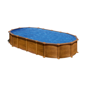 Gre Amazonia 730 x 375 imitación madera - Piscina ovalada de acero