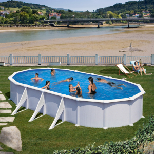 Gre Atlantis 730 x 375 blanca - Piscina ovalada de acero