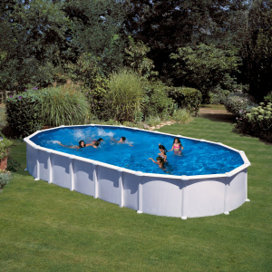 Gre Atlantis 915 x 470 blanca - Piscina ovalada de acero