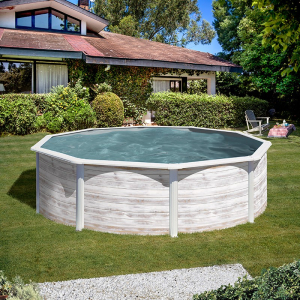 Gre Finlandia Ø240 imitación madera - Piscina redonda de acero