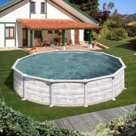 Gre Groenlandia Ø350 imitación madera - Piscina redonda de acero