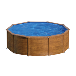 Gre Pacific  Ø 460 imitación madera - Piscina circular de acero