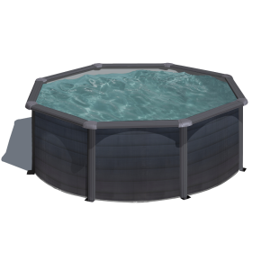 Gre Kea Ø 350 imitación grafito - Piscina redonda de acero