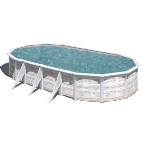 Gre Finlandia 730 x 375 imitación madera - Piscina ovalada de acero