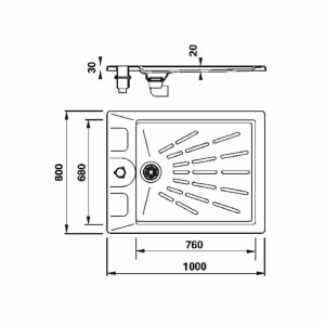 Plato ducha Classic con anclaje Ø43 AstralPool