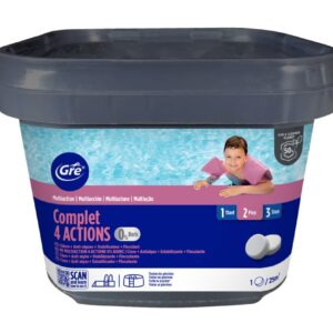 Cloro multiacción Gre 4 acciones en tabletas de 250 g · Gre