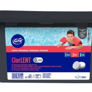 Cloro lento Gre en tabletas de 250 g · Gre