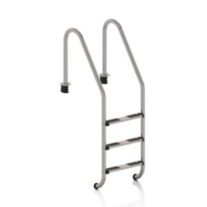Escalera estándar Gre de acero inoxidable AISI 316 para piscina enterrada, 3 o 4 peldaños · Gre