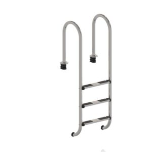 Escalera de muro Gre de acero inoxidable AISI 316 para piscina enterrada, 3 o 4 peldaños · Gre