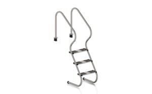 Escalera de seguridad Gre 3 peldaños dobles de acero inoxidable AISI 316 para piscina enterrada · Gre