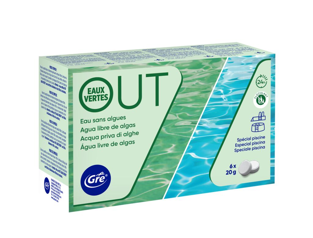 Stop aguas verdes Gre, caja de 6 pastillas de 20 g