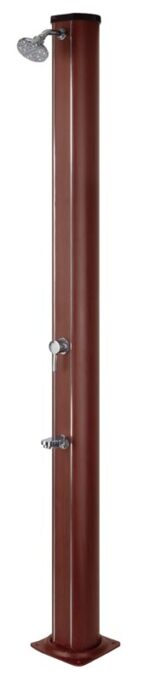 Ducha solar Gre de aluminio redonda aspecto madera con lavapiés 32 l · Gre