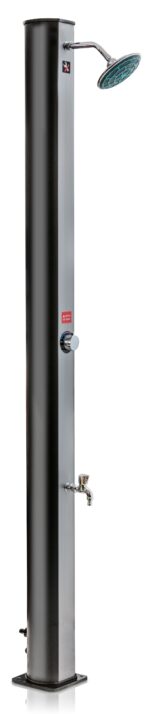 Ducha solar Gre de PVC negro con lavapiés 35 l · Gre