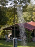 Ducha solar Gre de aluminio negro en 2 piezas 18 l · Gre