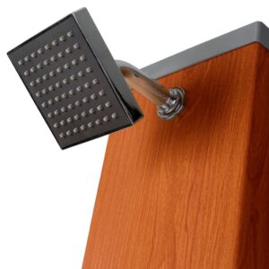 Ducha solar Gre de aluminio cuadrada aspecto madera con lavapiés 32 l · Gre