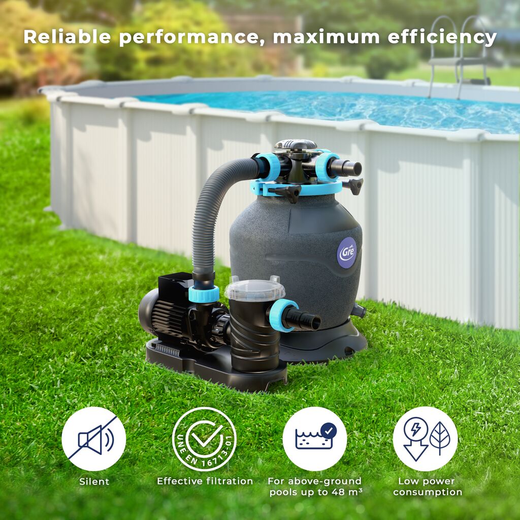 VersaPool Ø 320 mm · 4 m³/h: Cinco vías para todo el mantenimiento