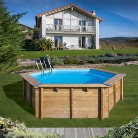Piscina de madera Gre Sunbay Vanille 2 Ø 400 cm