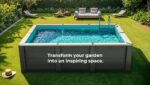 Piscina de composite Gre Avantgarde Nova 595 × 315 × 126 cm con proyector LED