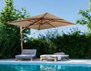 Parasol Pisa IASO 3 × 3 m de brazo lateral · IASO