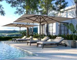 Parasol Pisa IASO 3 × 3 m de brazo lateral · IASO