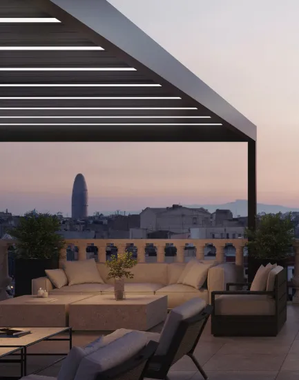 Pérgola bioclimática IASO Pergolam Lite 4 × 5 m · IASO