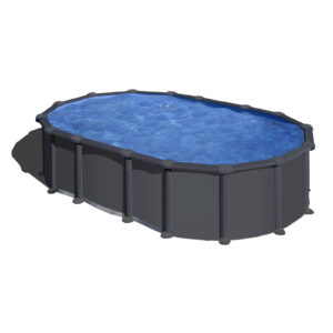 Piscina de acero Gre Anthracite con vigas enterradas